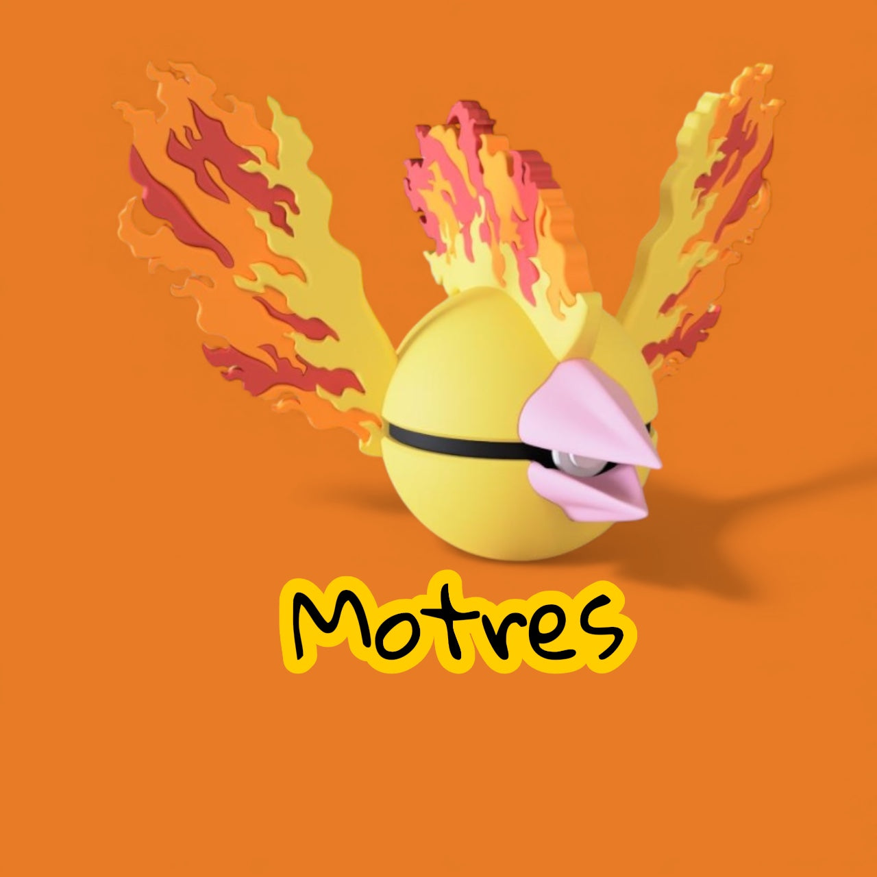 Moltres-Themed 3D-Printed Display Pokéball (#146)