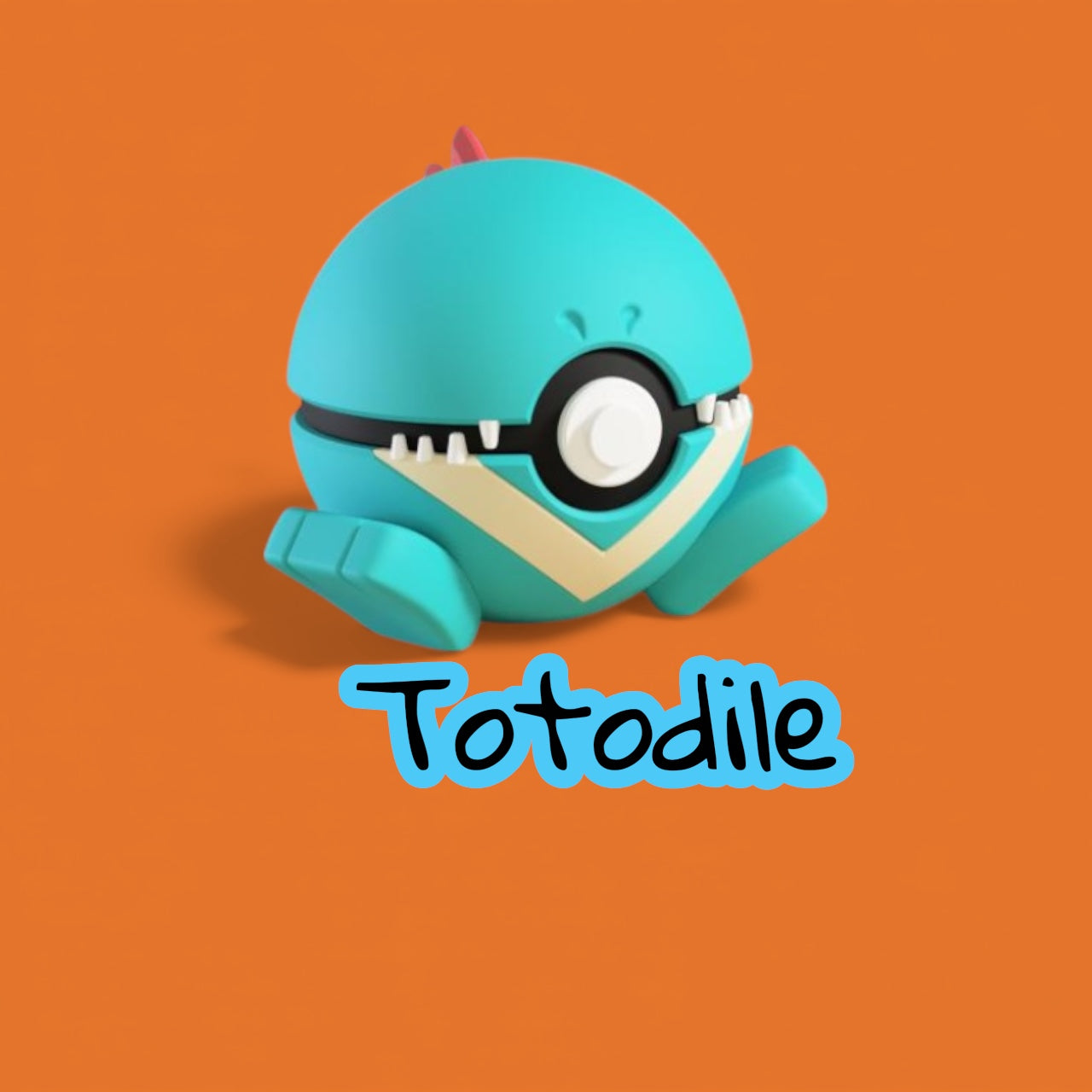 Totodile-Themed 3D-Printed Display Pokéball (#158)