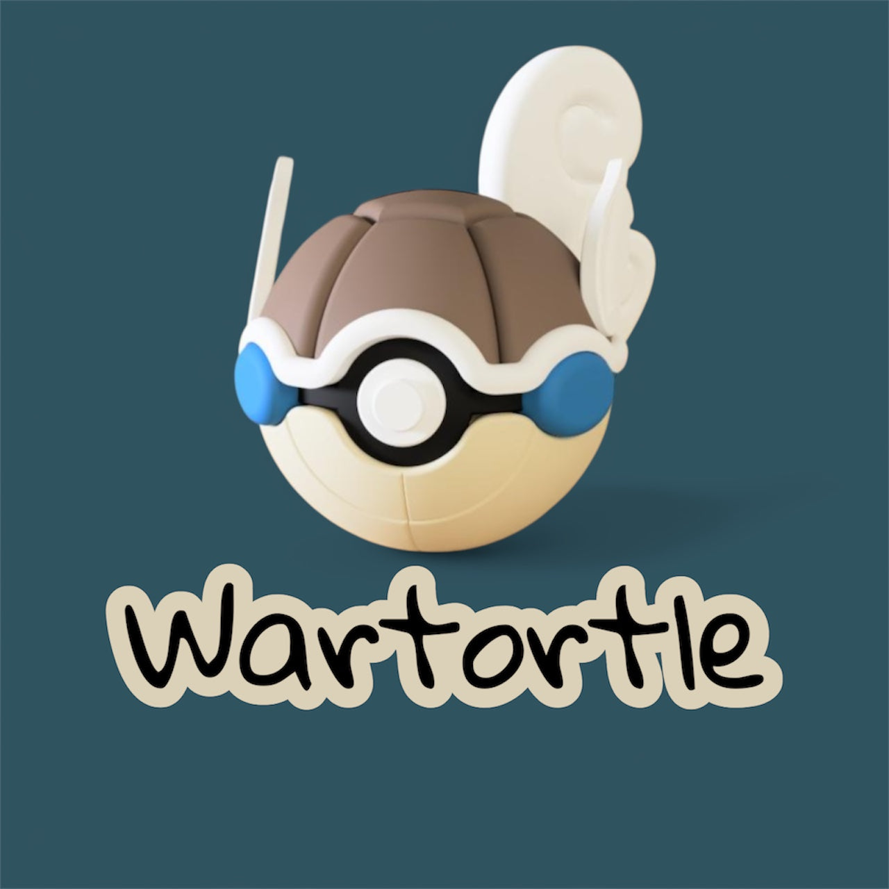 Wartortle-Themed 3D-Printed Display Pokéball (#008)