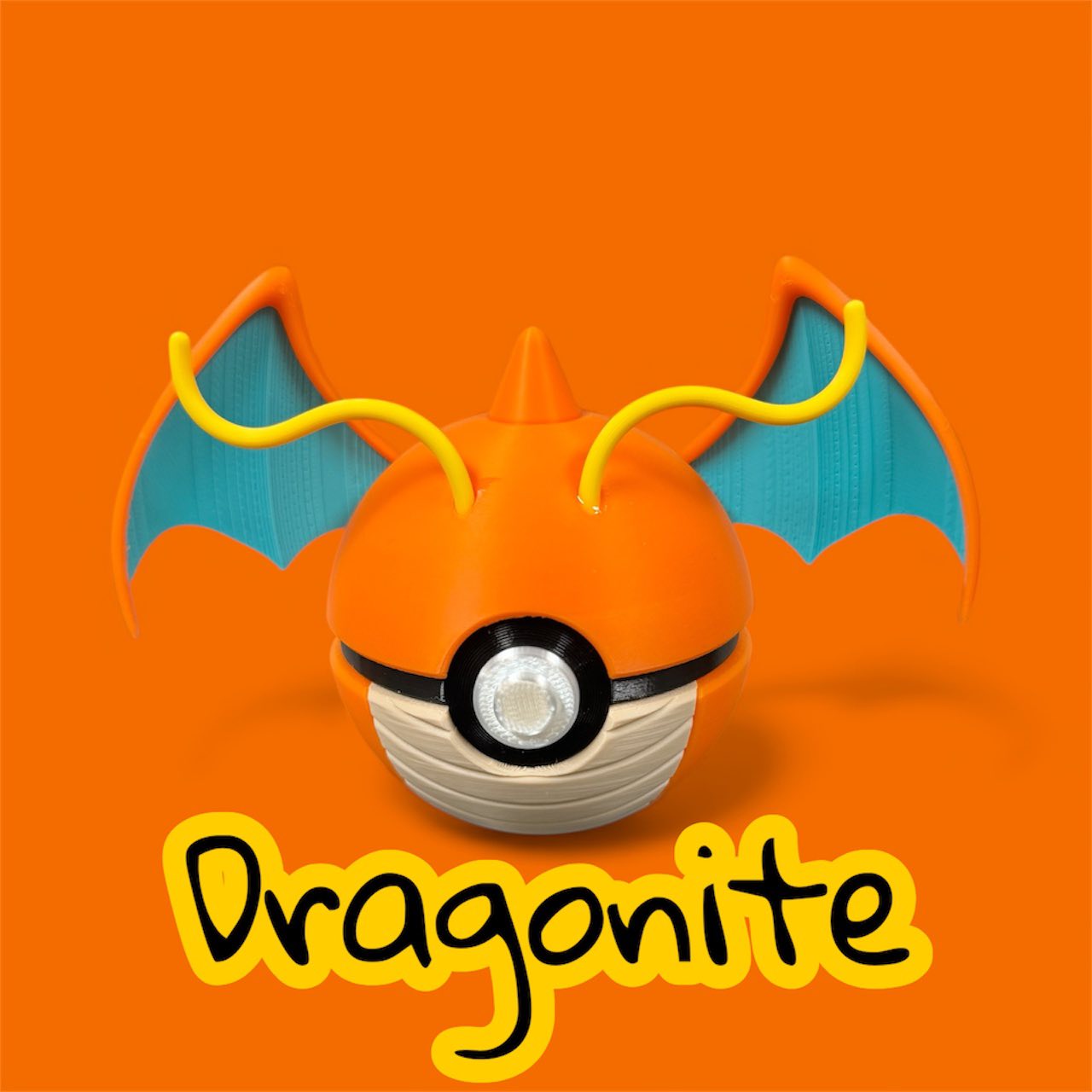 Dragonite-Themed 3D-Printed Display Pokéball (#149)