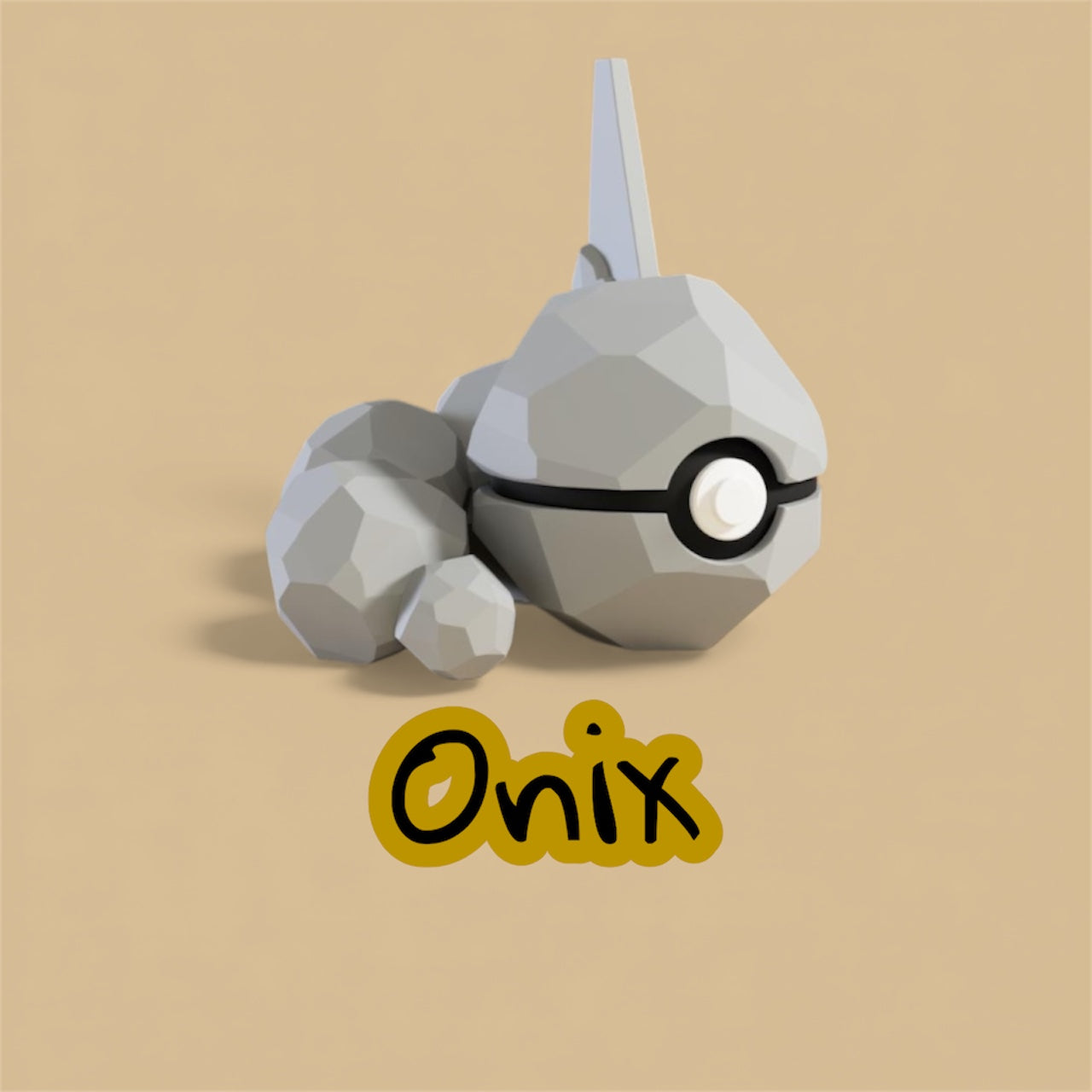Onix-Themed 3D-Printed Display Pokéball (#095)