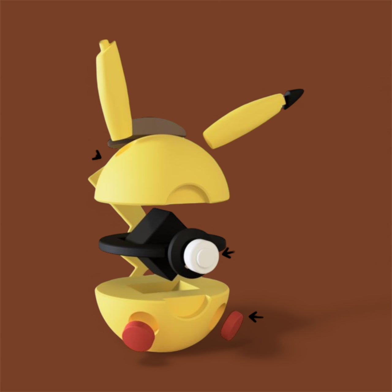 Pikachu-Themed 3D-Printed Display Pokéball (#025)