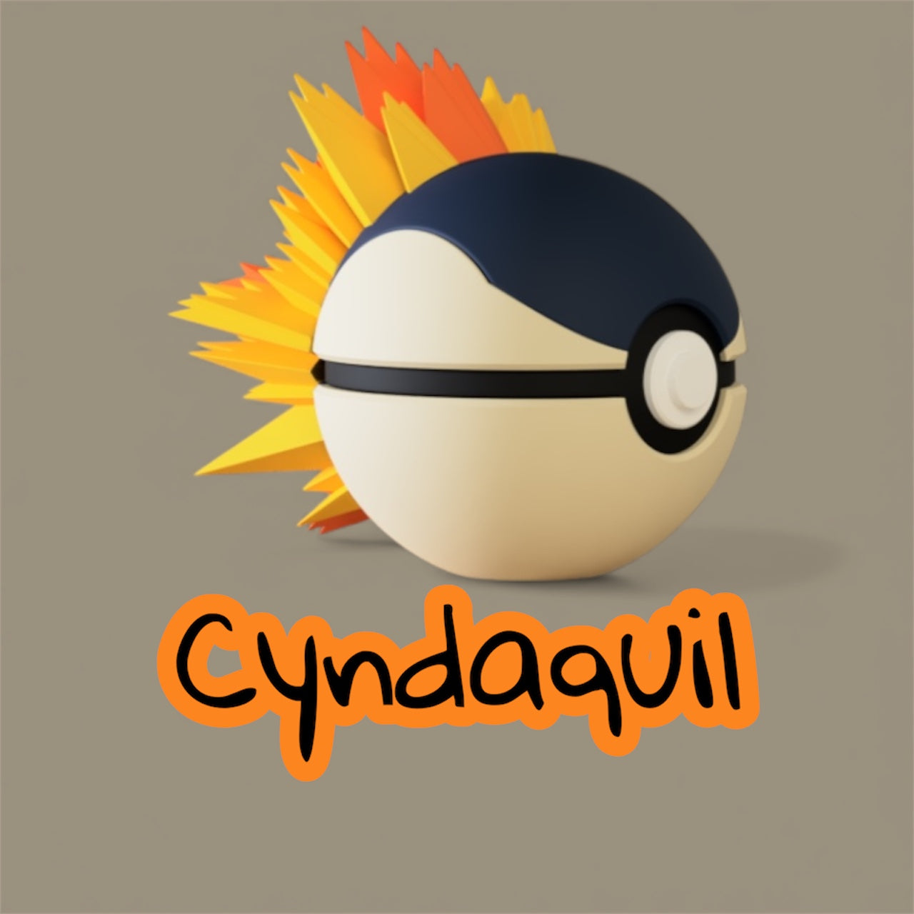 Cyndaquil-Themed 3D-Printed Display Pokéball (#155)