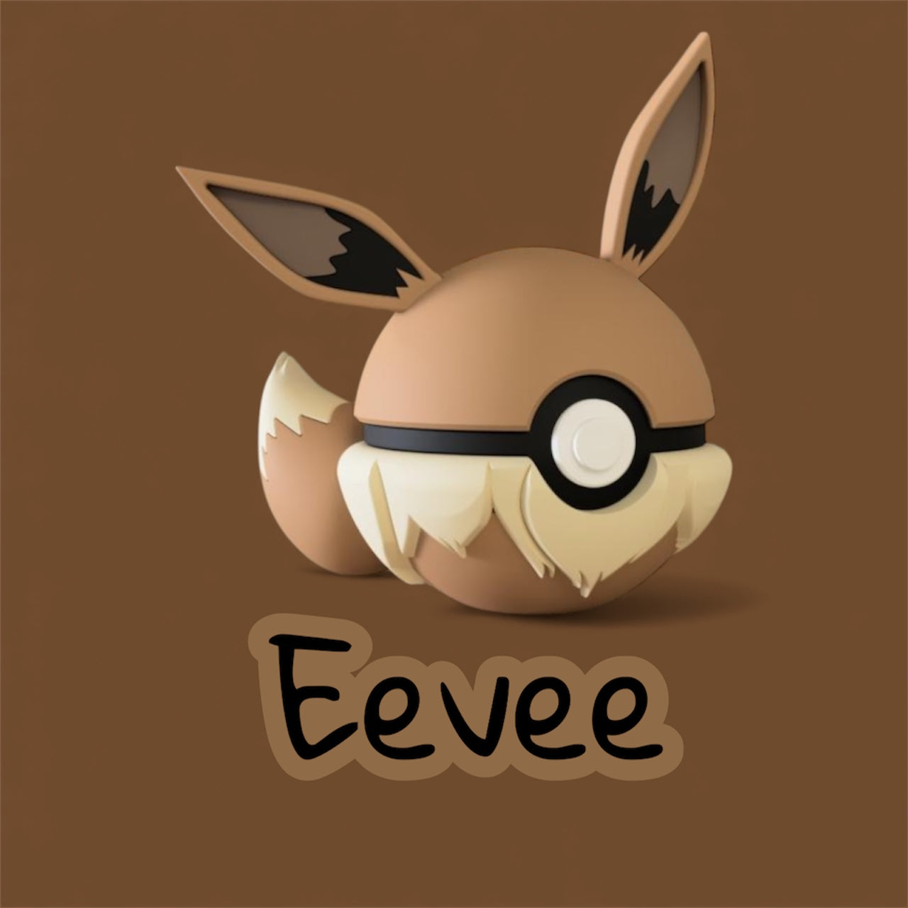Eevee-Themed 3D-Printed Display Pokéball (#133)