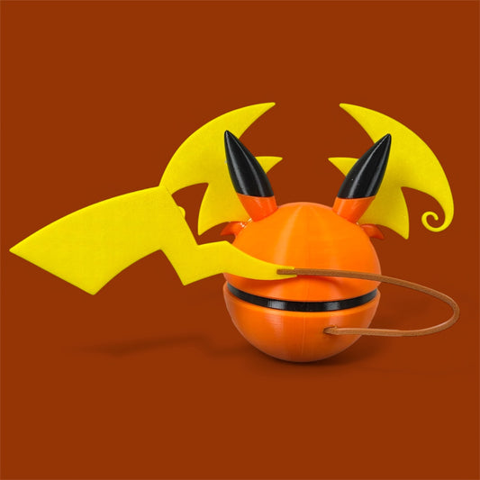 Mega Raichu–Themed 3D-Printed Display Pokéball