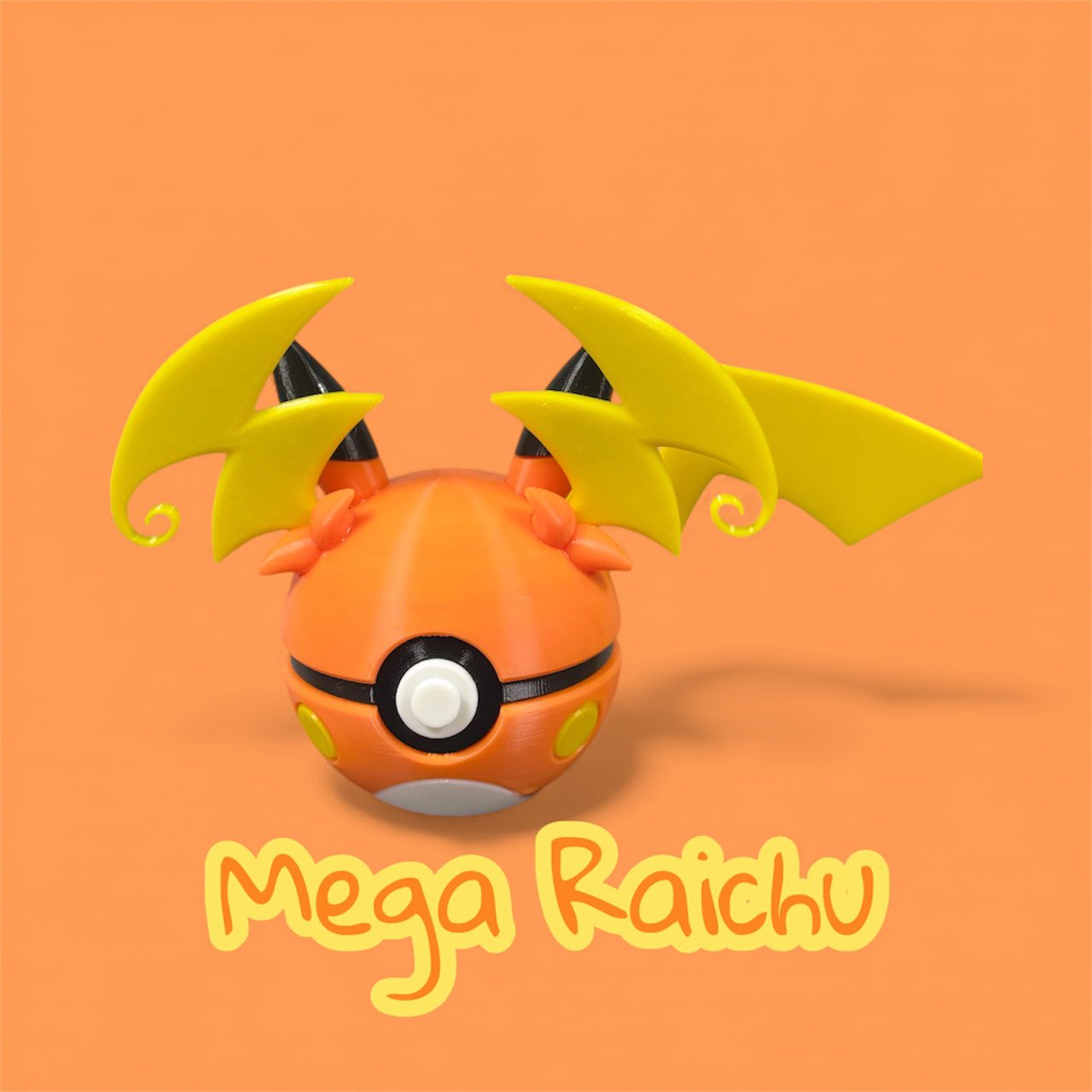 Mega Raichu–Themed 3D-Printed Display Pokéball