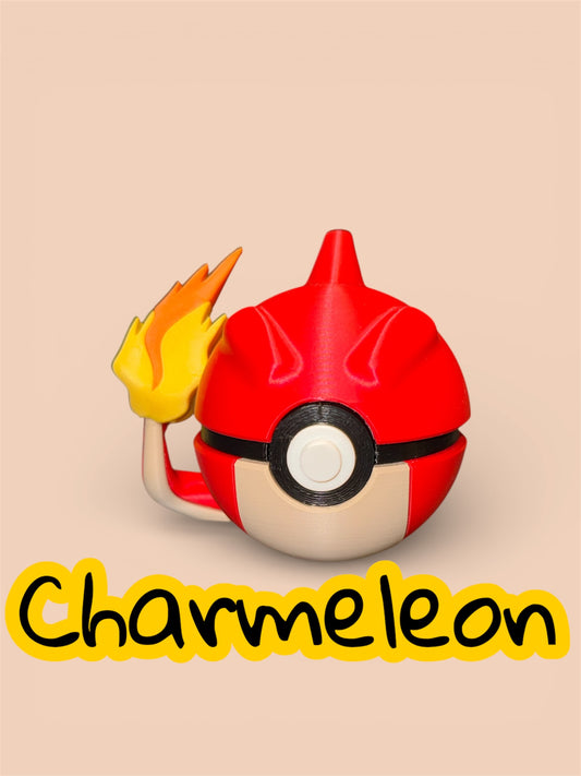 Charmeleon-Themed 3D-Printed Display Pokéball (#005)