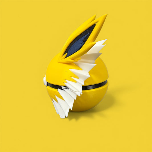 Jolteon-Themed 3D-Printed Display Pokéball (#135)
