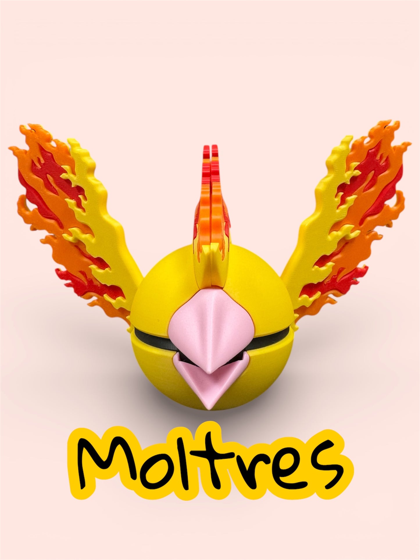 🔥🔥 Moltres–Themed 3D-Printed Display Pokéball (#146)