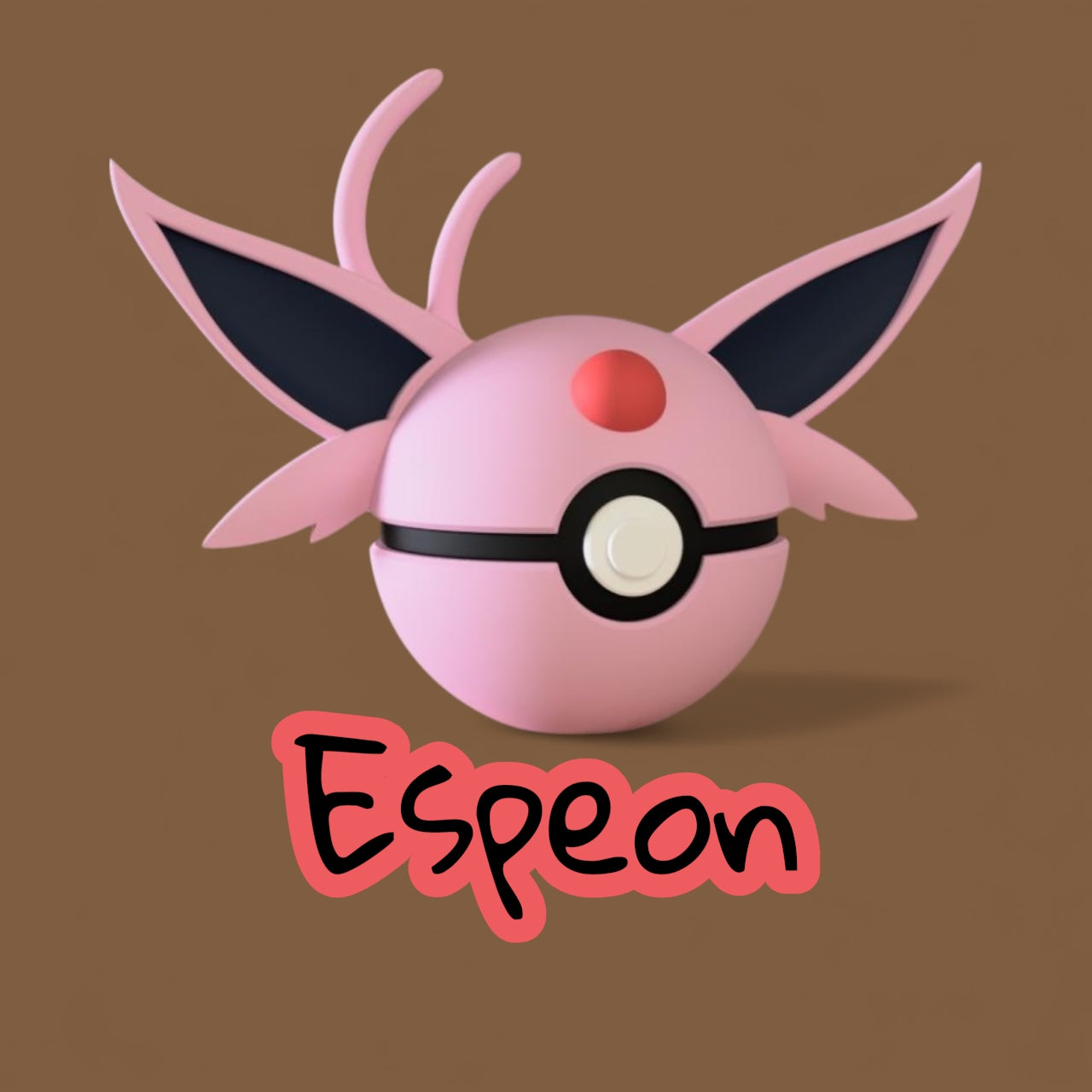 Espeon-Themed 3D-Printed Display Pokéball (#196)