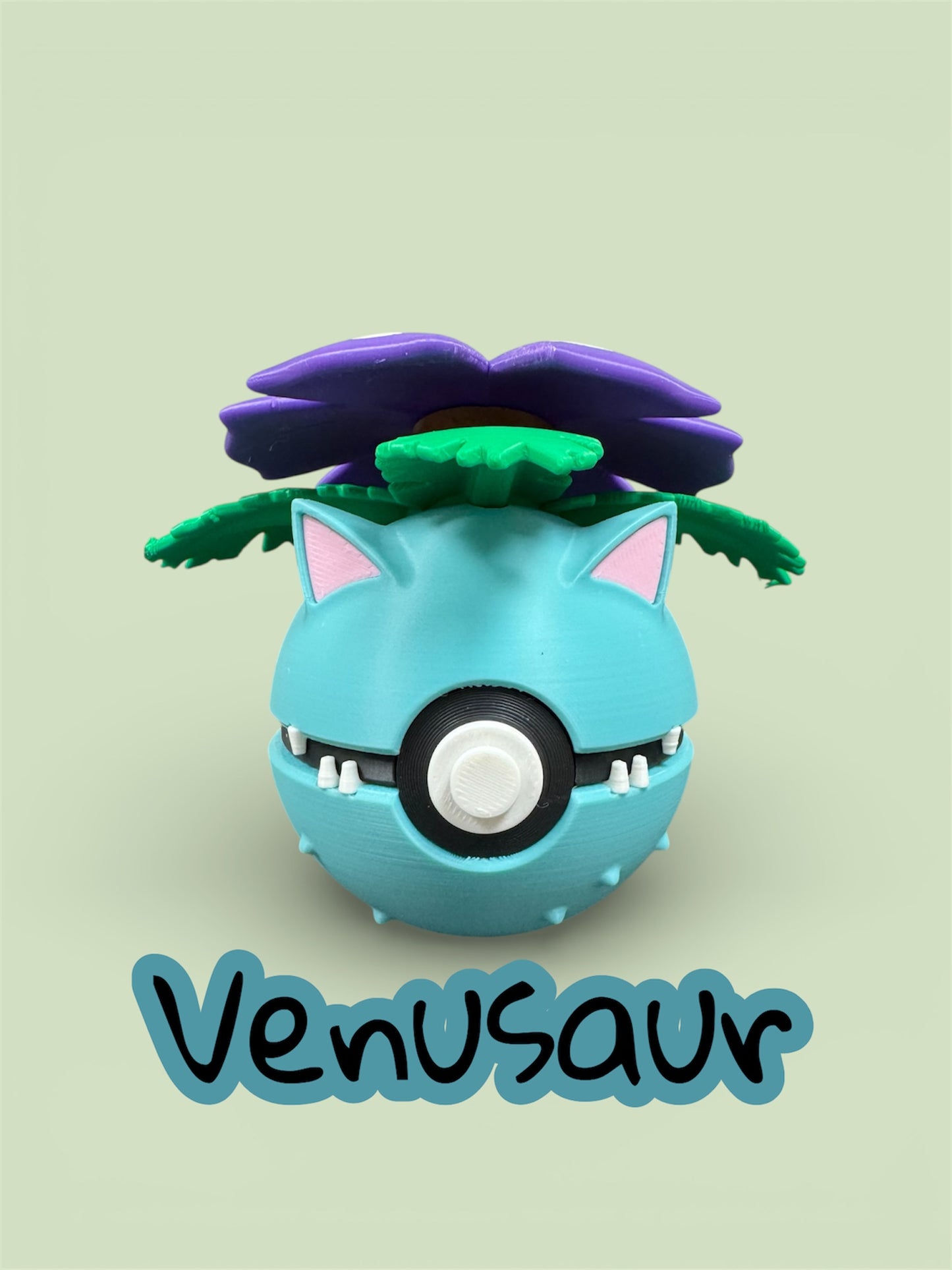 🌿 Venusaur–Themed 3D-Printed Display Pokéball (#003)