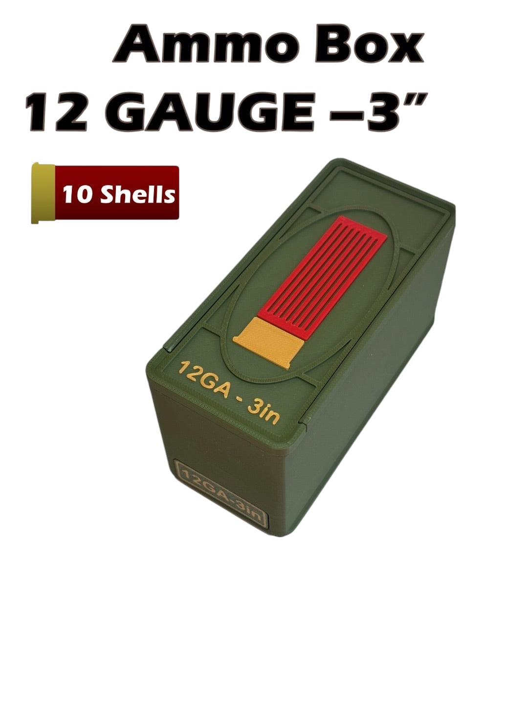 12 Gauge Shotgun Ammo Box – 2¾”, 3” & 3½”