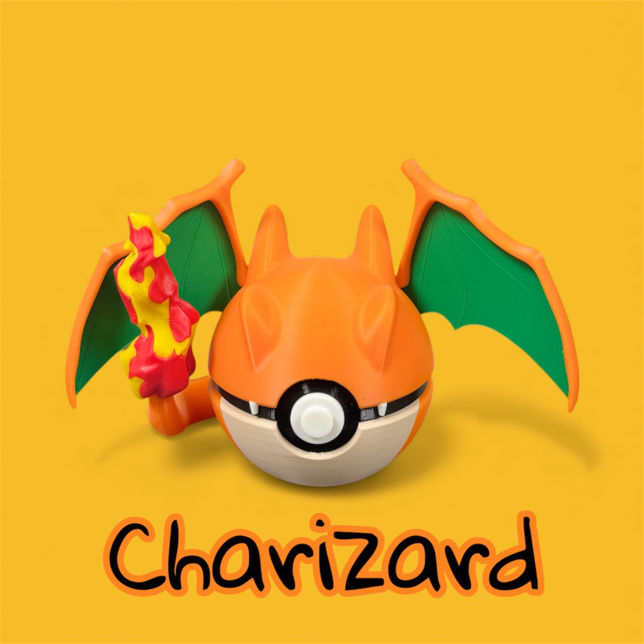Charizard-Themed 3D-Printed Display Pokéball #006