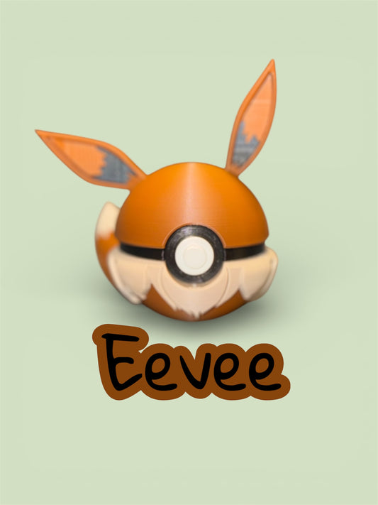 Eevee-Themed 3D-Printed Display Pokéball (#133)