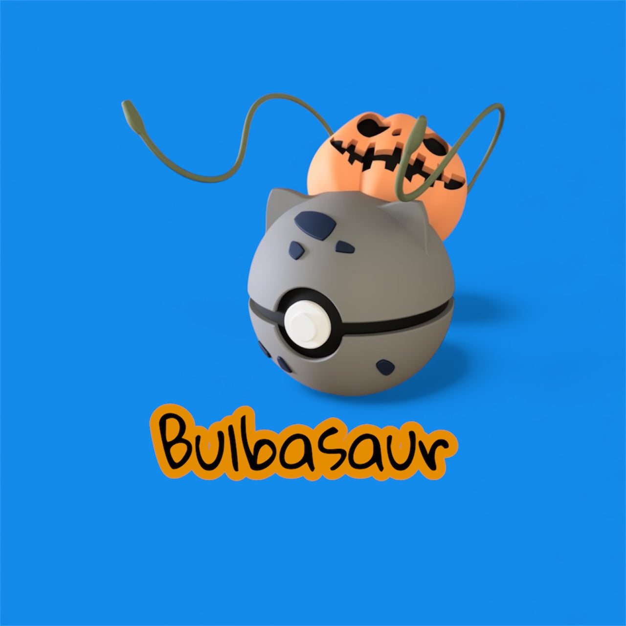 Halloween Bulbasaur–Themed 3D-Printed Display Pokéball (#001)
