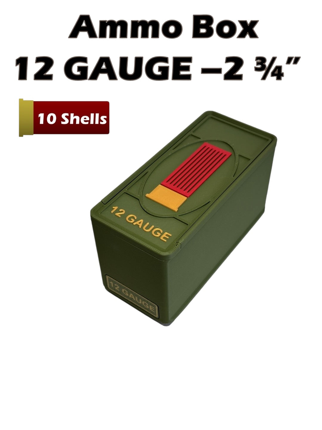 12 Gauge Shotgun Ammo Box – 2¾”, 3” & 3½”