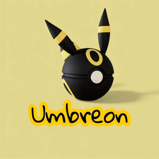 Umbreon-Themed 3D-Printed Display Pokéball (#197)