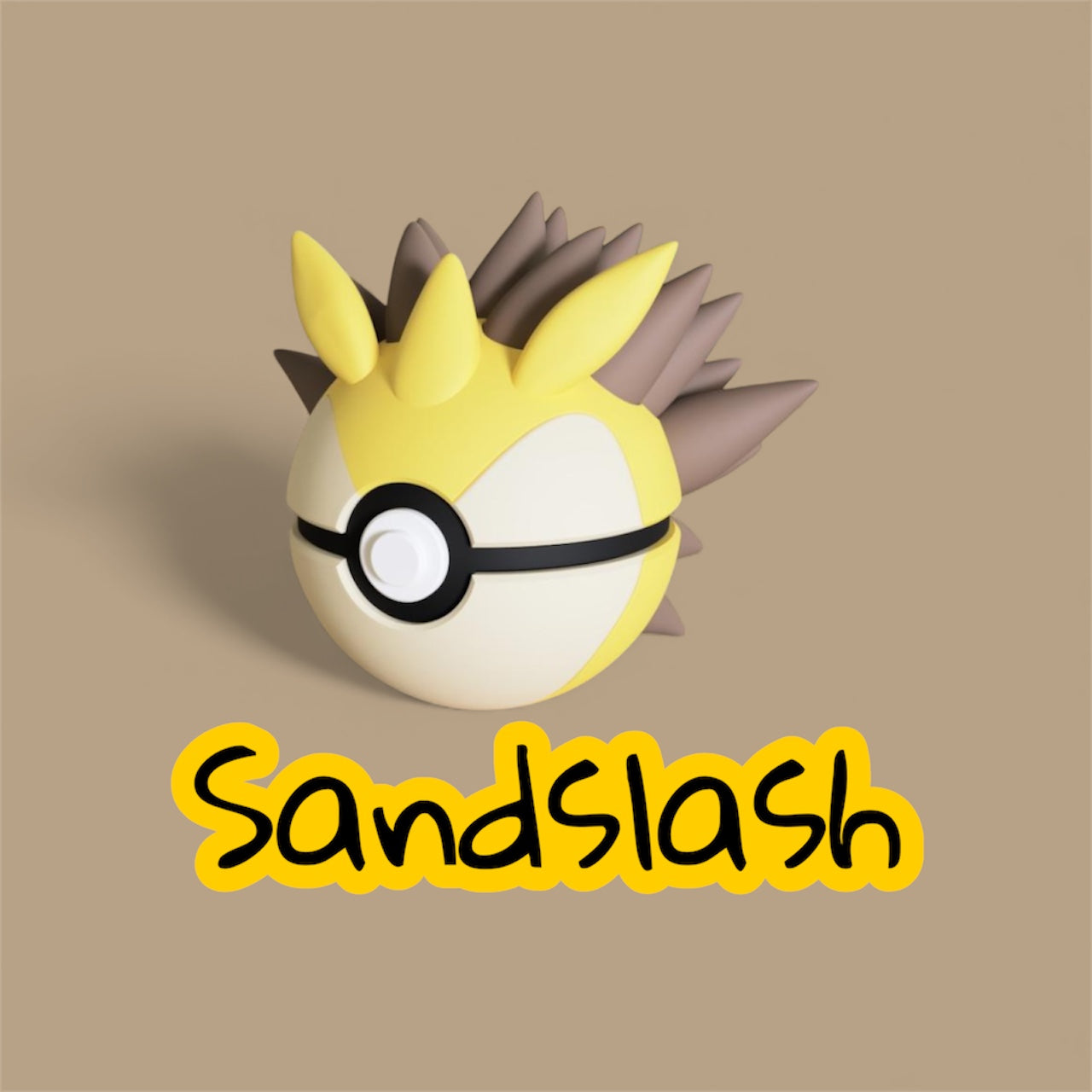 Sandslash-Themed 3D-Printed Display Pokéball (#028)