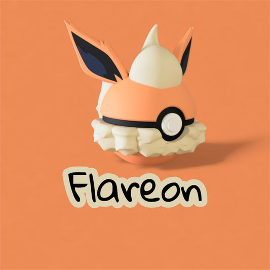 Flareon-Themed 3D-Printed Display Pokéball (#136)