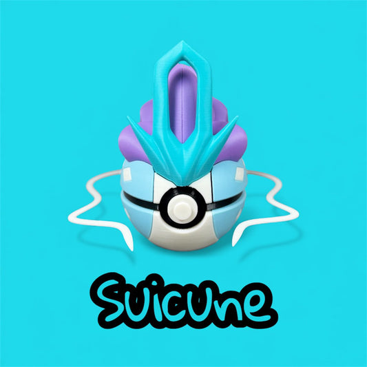 Suicune-Themed 3D-Printed Display Pokéball (#245)